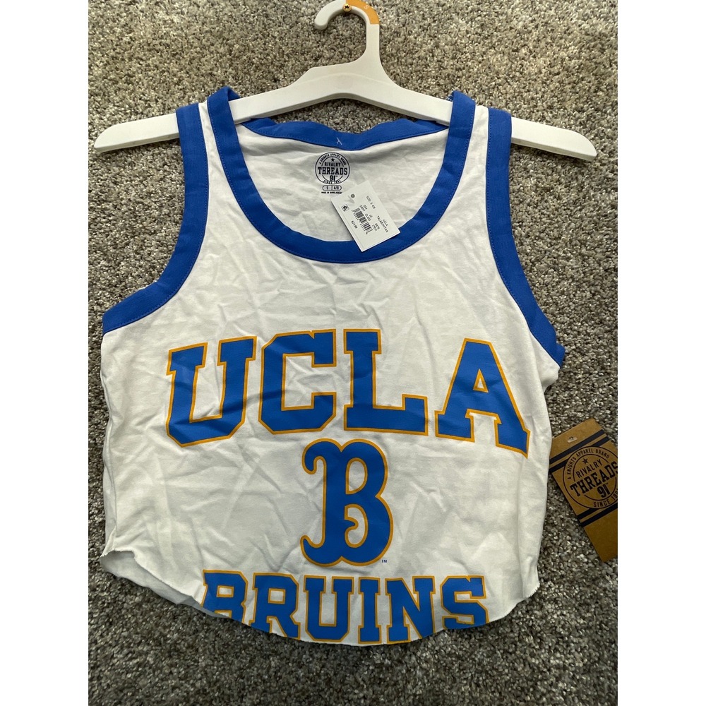 Rivalry Threads UCLA Bruins Tank Top Womens S White NEW Ringer Cropped
